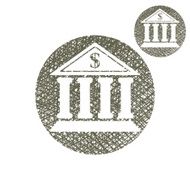 Bank building vector simple single color icon isolated on white N3