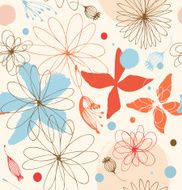 Seamless doodle pattern with drawn flowers N2