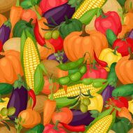 Seamless pattern with fresh ripe stylized vegetables N4