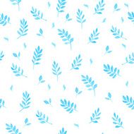 Beautiful watercolor seamless pattern with leaves Vector illustration Background