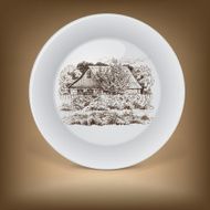 Decorative plate with image of farmhouse N4