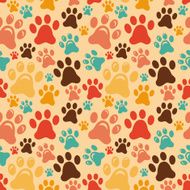 Vector seamless pattern with animal paws
