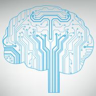 Circuit board computer brain Vector illustration N38