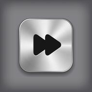 Media player icon - vector metal app button N2