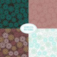 Set of seamless floral patterns Vector illustration Beautiful background N4