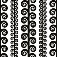 Curly decorative floral seamless pattern
