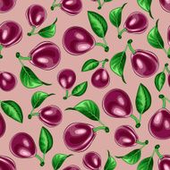 plum seamless pattern