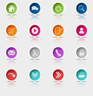 Colored set round web buttons