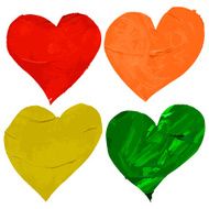 Watercolor painted heart set vector element for your design N2
