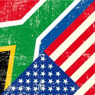 USA and south african grunge Flag