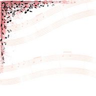 Print of musical notes on a design element