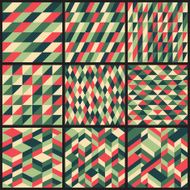 Set of 9 retro vector seamless patterns N2