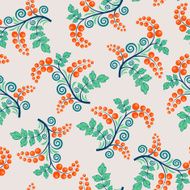 seamless pattern with berries and leaves