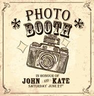 Vintage Photo booth design template on rough background