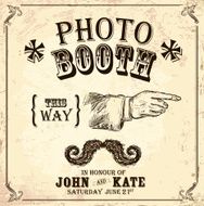 Vintage Photo booth design template on aged background
