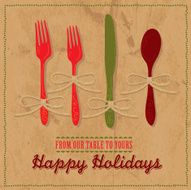 Food and drink themed Holiday greeting design