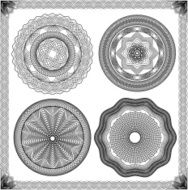 Set of Vintage backgrounds Guilloche ornamental Element for Certificate Diploma