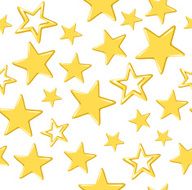 Gold stars on a white background Vector seamless pattern