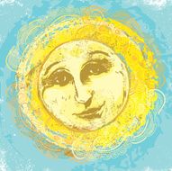 Classic old fashioned sun face design