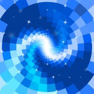 Abstract blue mosaic spiral