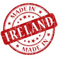 Made In Ireland red stamp