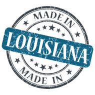 made in Louisiana blue round grunge isolated stamp