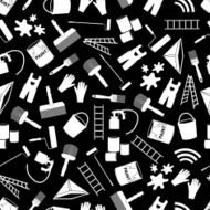 paint icons black and white seamless pattern eps10