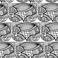 Black and white seamless texture with a fancy pattern