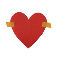 Isolated Paper Heart Shape With Sticky Tapes
