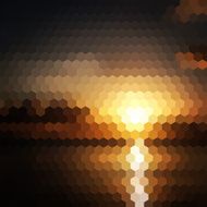 Sunset hexagon abstract background