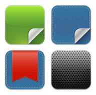 Textured Application Icons Set