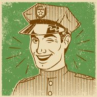 Retro Screen Print of Smiling Man N2