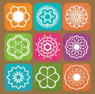 Grunge Floral Icons