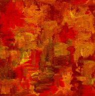 Oil painted abstract background in warm red colors