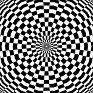 Abstract illusion Checkered Background Black and white Op art Vector