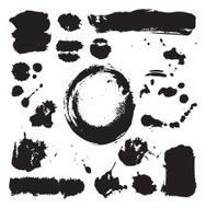 Black ink swirled brushstrokes