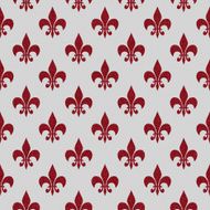 Seamless white paper with red glitter fleur de lys symbol