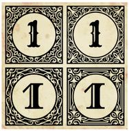 Old Paper with Decorative Number 1