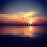 Sunset hexagon background