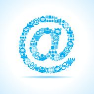 Social media icons make email sign stock vector N2