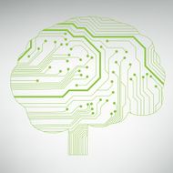 Circuit board computer brain Vector illustration N40