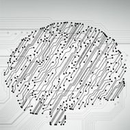 Circuit board computer brain Vector illustration N42