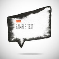 Black watercolor blob isolated on white N43