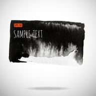Black watercolor blob isolated on white N44