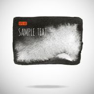 Black watercolor blob isolated on white N46