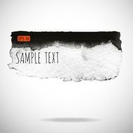 Black watercolor blob isolated on white N48