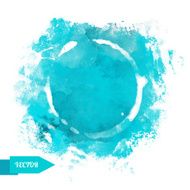 Watercolor blue circle paint stain N2