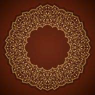 Lace gold round ornament with leaves