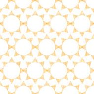 Abstract textile golden suns geometric seamless pattern background