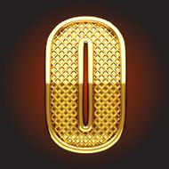 vector golden letter o N6